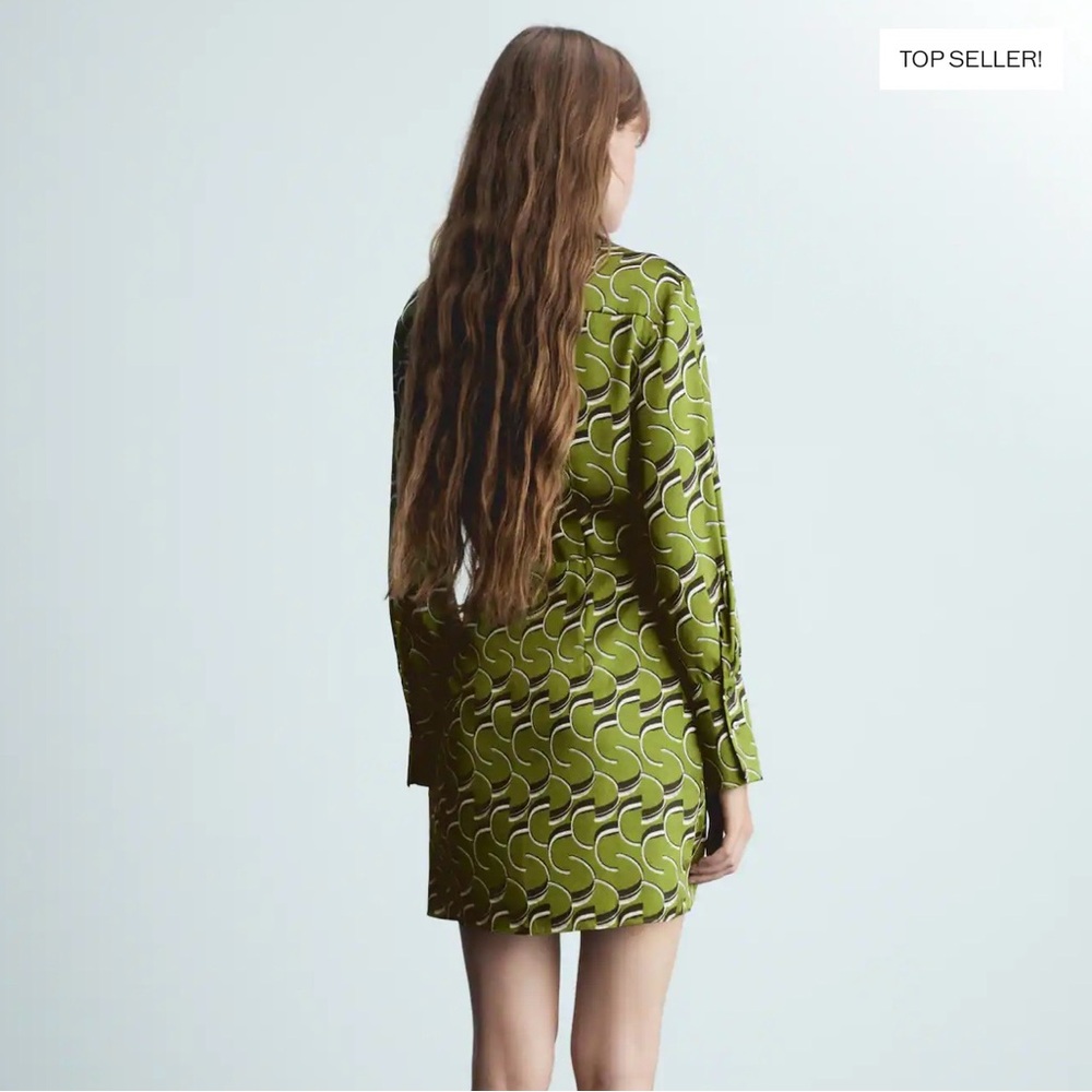 PRINTED SATIN DRESS - Picture 3 of 6